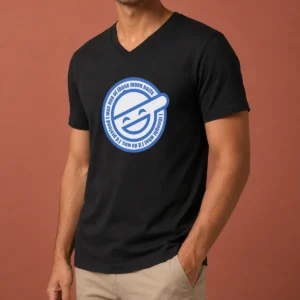 Funny Laughing Man Ghost In The Shell I Was One Of Those Moon Nazis I Thought What I'D Do Was V-Neck Shirt