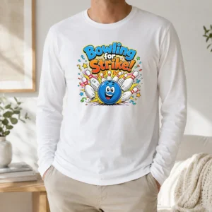 Hot Pretty Bowling For Strike Fun Cartoon Bowling Long Sleeve Shirt