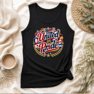 Official United In Pride National Flag Typography Tank Top