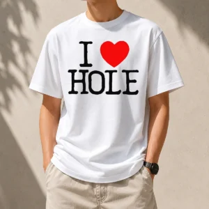 Nice Official I Love Hole Band Logo Alternative Rock Grunge t shirt in black, featuring vintage band logo print
