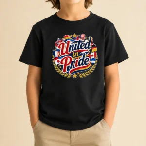 Awesome United In Pride National Flag Typography Kids T-Shirt