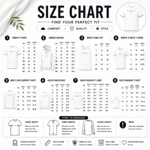 Size chart for Original Performative Male showing measurements in inches and centimeters