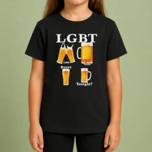Pretty LGBT Lets Get Beers Tonight Beer Drinking Humor Kids T-Shirt