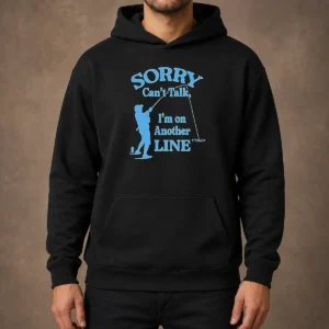 Pretty Hot Sorry Can't Talk I'm On Another Line Fishing Retro Shirt - Image 5