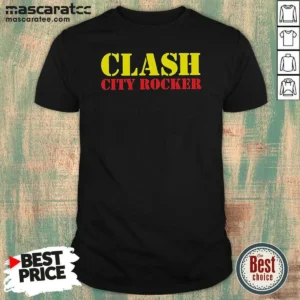 Nice Clash City Rocker shirt optimized showing a classic crew neck and short sleeves in a high-quality fabric