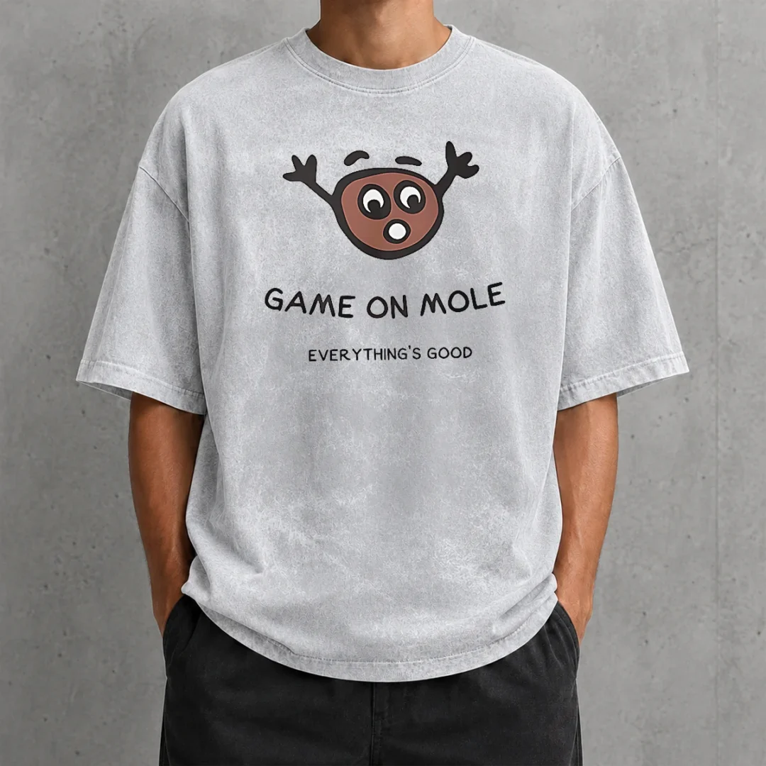 perfect-hot-game-on-mole-everything-s-good-washed-t-shirt Perfect Hot Game On Mole Everything'S Good washed t shirt in soft fabric with relaxed fit