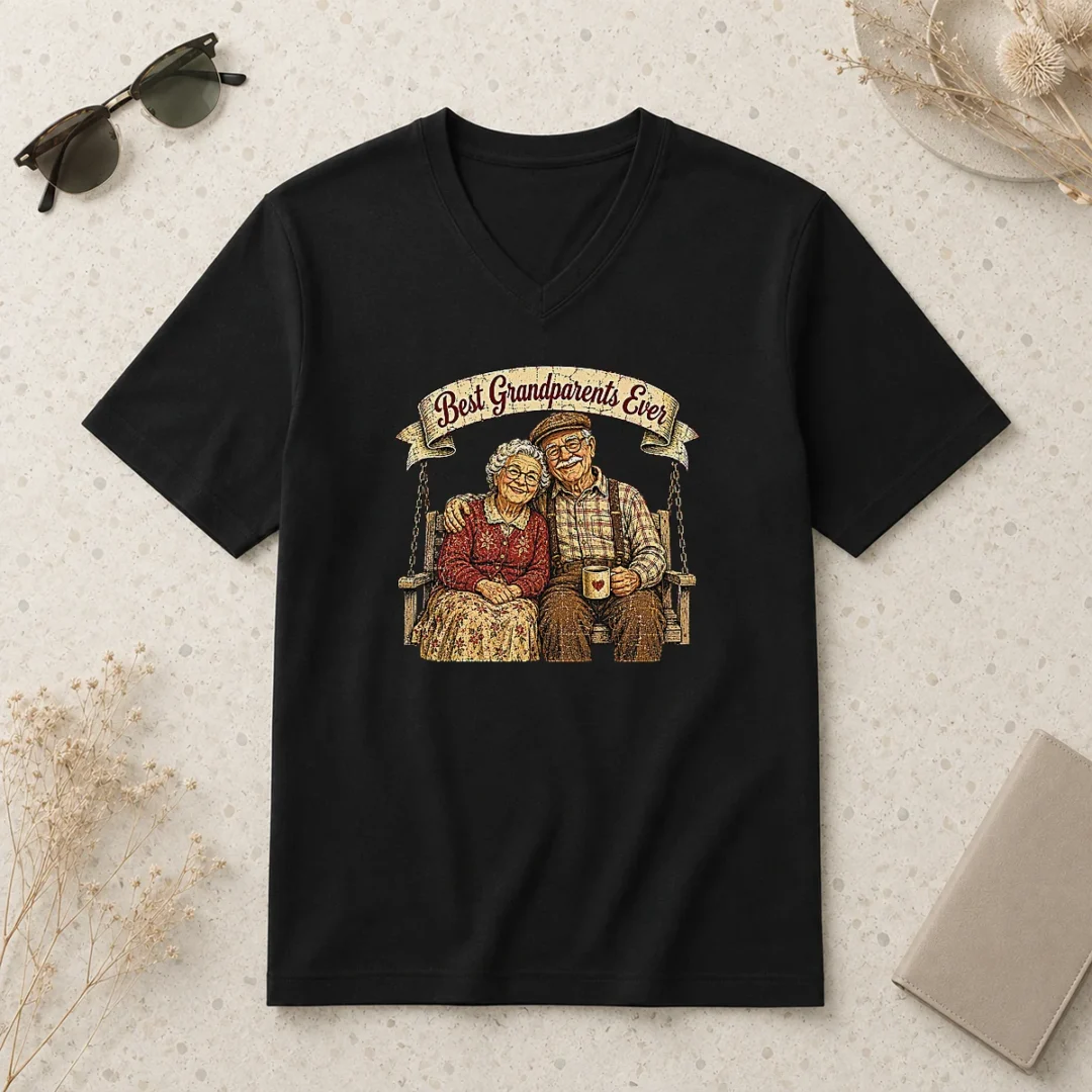 perfect-official-best-grandparents-ever-vintage-retro-distressed-v-neck-shirt Perfect Official Best Grandparents Ever Vintage Retro Distressed V-Neck Shirt