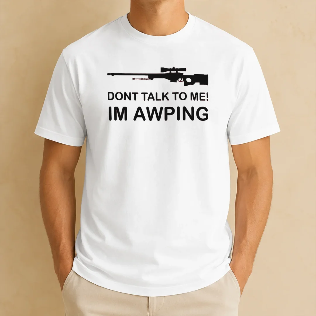 perfect-pretty-gaming-gamer-gear-awp-sniper-rifle-dont-talk-to-me-im-awping-t-shirt Perfect Pretty Gaming Gamer Gear AWP Sniper Rifle Dont Talk To Me Im Awping t shirt in black, short sleeve casual wear