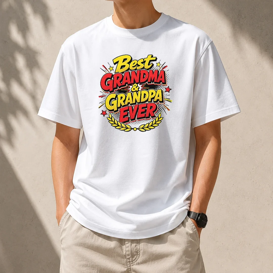 perfect-pretty-grandparents-day-best-grandma-grandpa-ever-pop-art-t-shirt-1 Perfect Pretty Grandparents Day Best Grandma Grandpa Ever Pop Art t shirt in white, short sleeve cotton tee