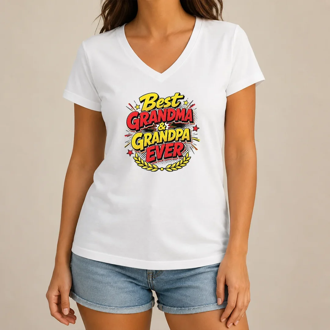 perfect-pretty-grandparents-day-best-grandma-grandpa-ever-pop-art-v-neck-shirt Perfect Pretty Grandparents Day Best Grandma Grandpa Ever Pop Art V-Neck Shirt
