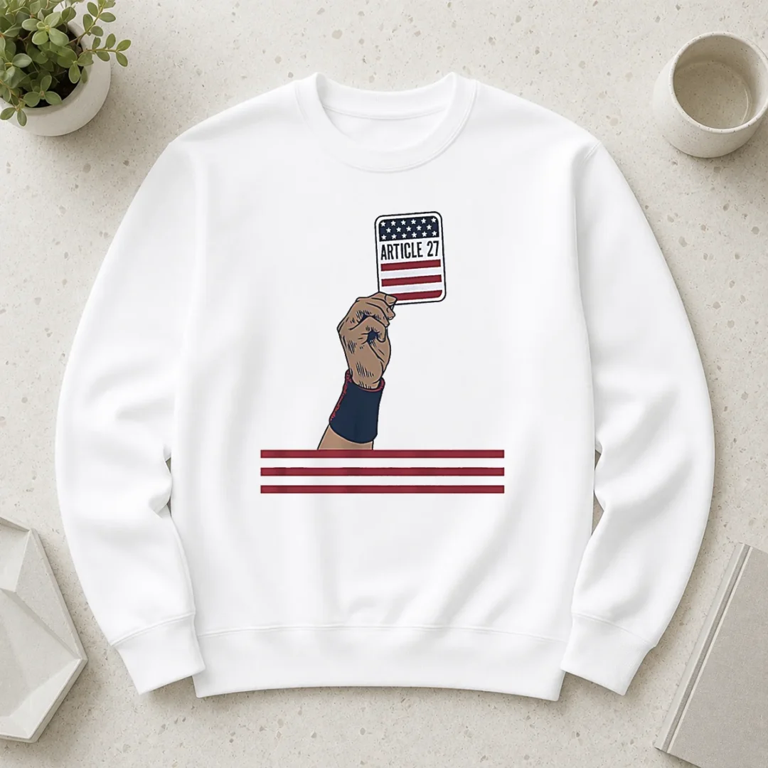 perfect-usa-article-27-card-sweater Perfect USA Article 27 Card Sweater featuring a comfortable crewneck design with bold graphic print
