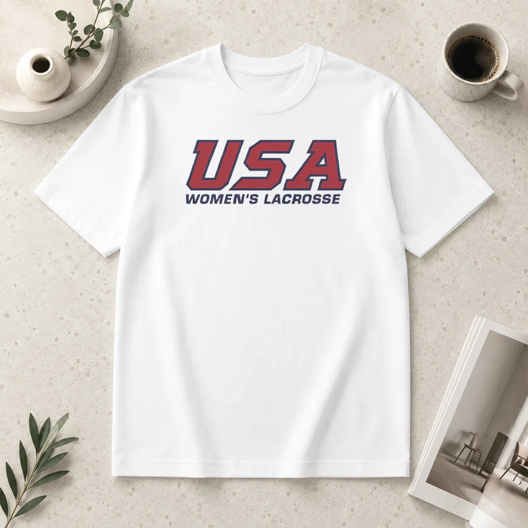 perfect-usa-women-s-lacrosse-t-shirt Perfect USA Women'S Lacrosse t shirt in white featuring bold USA lacrosse graphic for women