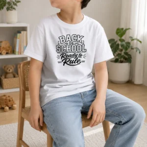 Original Back To School Ready To Rule Line Art Students Kids T-Shirt