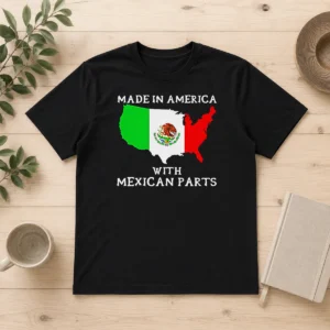 Good Made In America With Mexican Parts Map Of United States And Mexico Flag