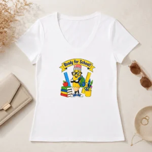 Hot Premium Back To School Ready For School Vector V-Neck Shirt