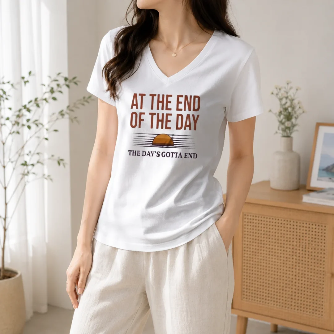 premium-at-the-end-of-the-day-the-day-s-gotta-end-v-neck-shirt Premium At The End Of The Day The Day'S Gotta End V-Neck Shirt