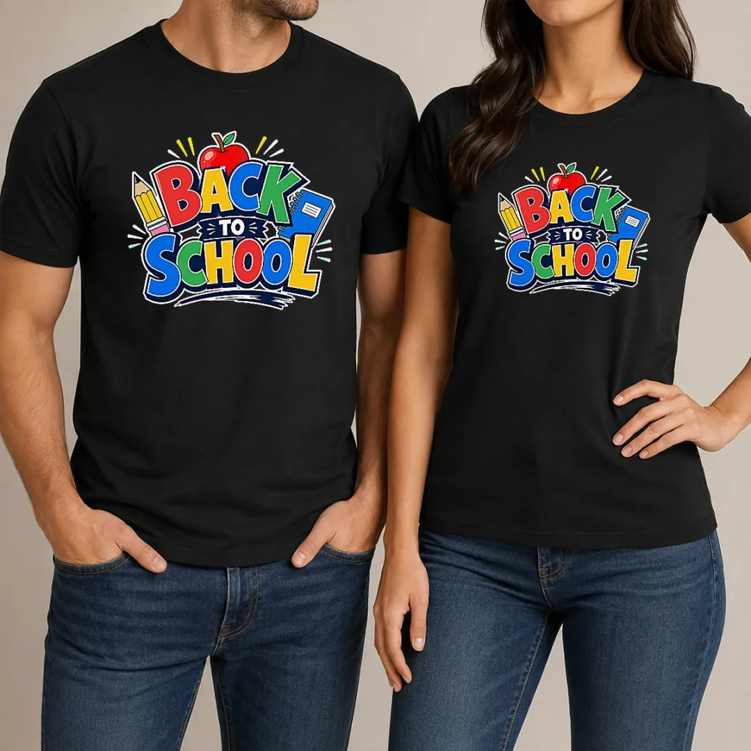 premium-back-to-school-excitement-graphic-t-shirt Premium Back To School Excitement Graphic t shirt in classic fit, white cotton short sleeve tee