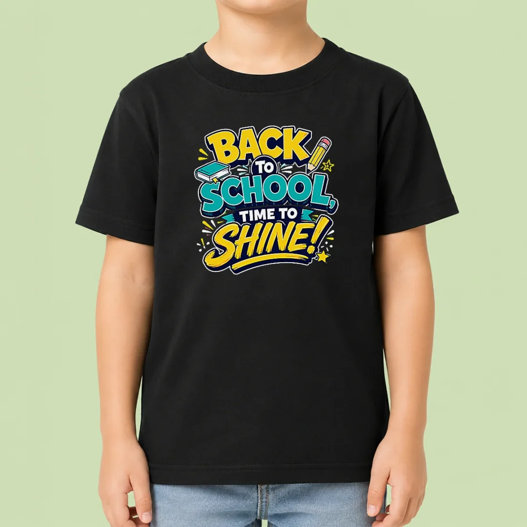 premium-back-to-school-time-to-shine-vector-kids-t-shirt-1 Premium Back To School Time To Shine Vector Kids T-Shirt