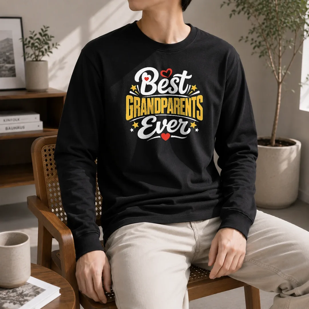 premium-best-grandparents-ever-silhouette-long-sleeve-shirt Premium Best Grandparents Ever Silhouette Long Sleeve Shirt