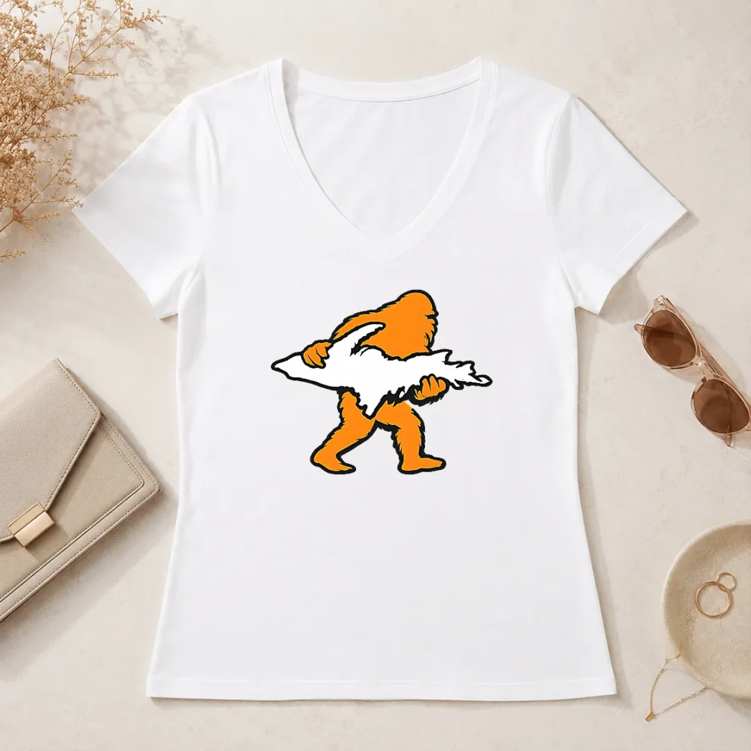 Premium Bigfoot Holding UP Of Michigan Upper Peninsula V Neck Shirt Premium Bigfoot Holding UP Of Michigan Upper Peninsula V-Neck Shirt