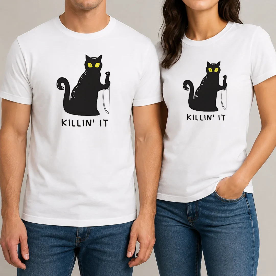 premium-black-cat-holding-knife-killin-it-t-shirt Premium Black Cat Holding Knife Killin' It