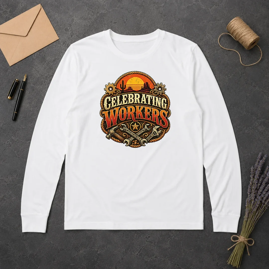 Premium Celebrating Workers Labour Day Western Vintage Long Sleeve Shirt Premium Celebrating Workers Labour Day Western Vintage Long Sleeve Shirt