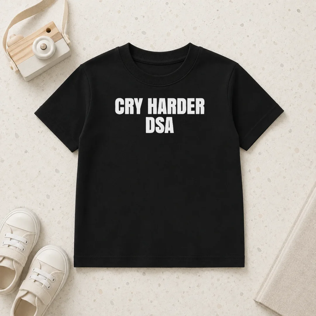 premium-cry-harder-dsa-political-satire-kids-t-shirt-1 Premium Cry Harder DSA Political Satire Kids T-Shirt
