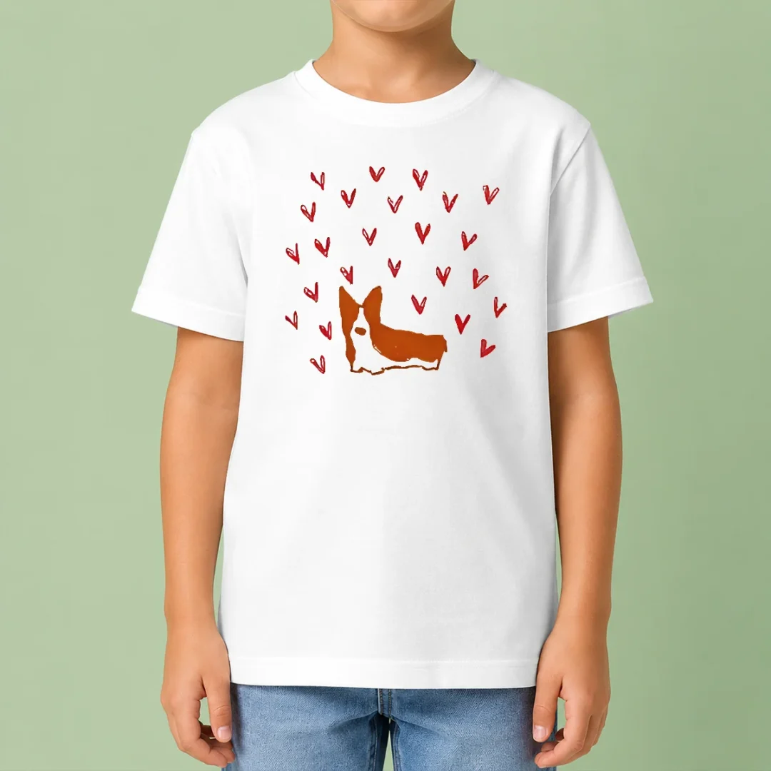 premium-cute-corgi-dog-valentines-day-kids-t-shirt Premium Cute Corgi Dog Valentines Day Kids T-Shirt