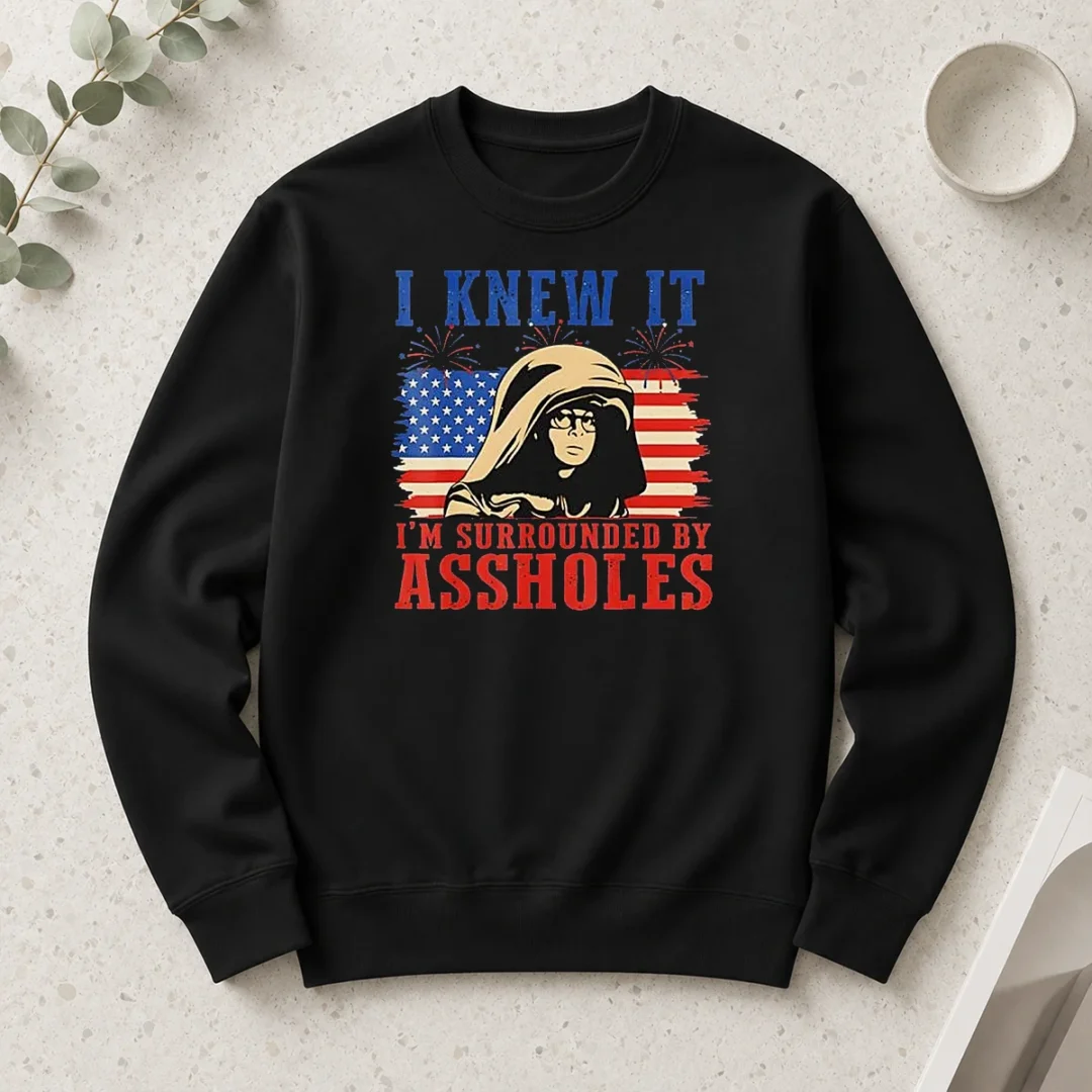 premium-dark-helmet-i-knew-it-im-surrounded-by-assholes-spaceballs-long-sleeve-shirt Premium Dark Helmet I Knew It Im Surrounded By Assholes Spaceballs long sleeve shirt in dark color with bold graphic print