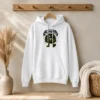 Premium Dopamine Addicted To You Silhouette For Couples Hoodie in black, showing front view with graphic design