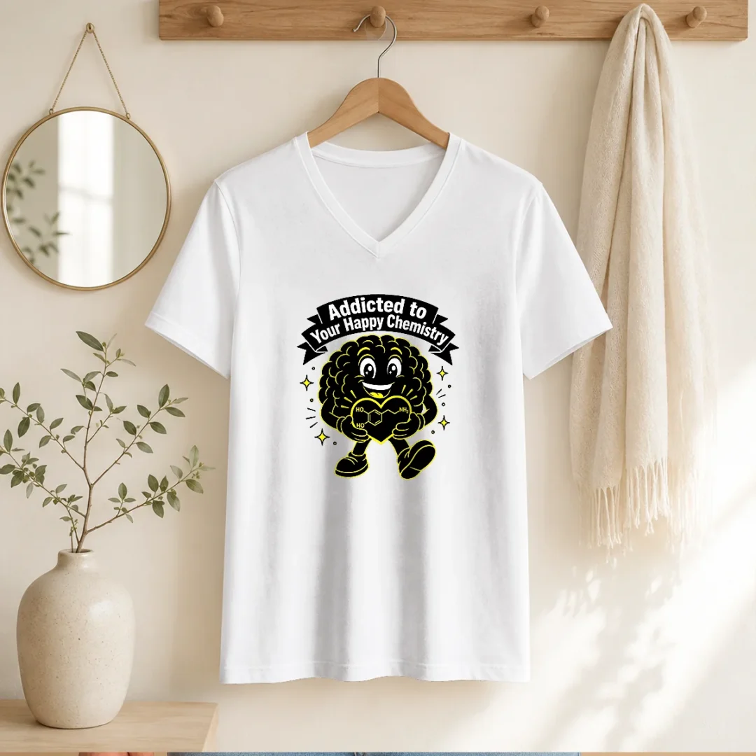 premium-dopamine-addicted-to-you-silhouette-for-couples-v-neck-shirt Premium Dopamine Addicted To You Silhouette For Couples V-Neck Shirt