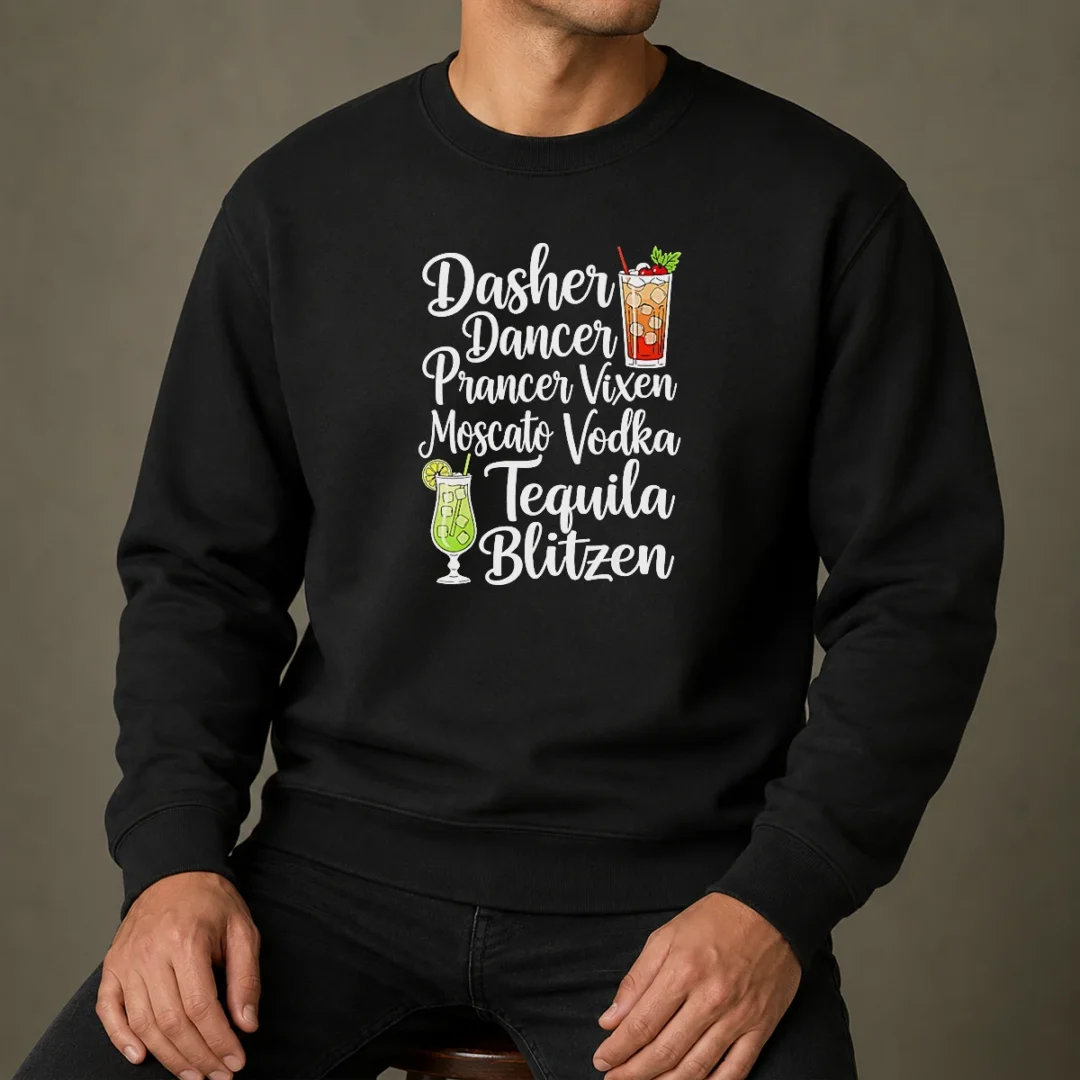 premium-drinks-cocktail-glass-dasher-dancer-prancer-vixen-moscato-vodka-tequila-blitzen-sweater Premium Drinks Cocktail Glass Dasher Dancer Prancer Vixen Moscato Vodka Tequila Blitzen Sweater