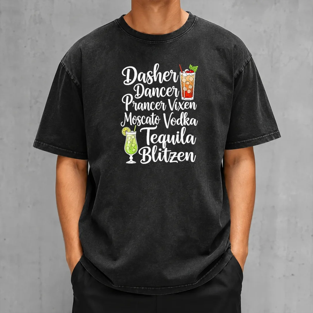 premium-drinks-cocktail-glass-dasher-dancer-prancer-vixen-moscato-vodka-tequila-blitzen-washed-t-shirt Premium Drinks Cocktail Glass Dasher Dancer Prancer Vixen Moscato Vodka Tequila Blitzen Washed T-Shirt