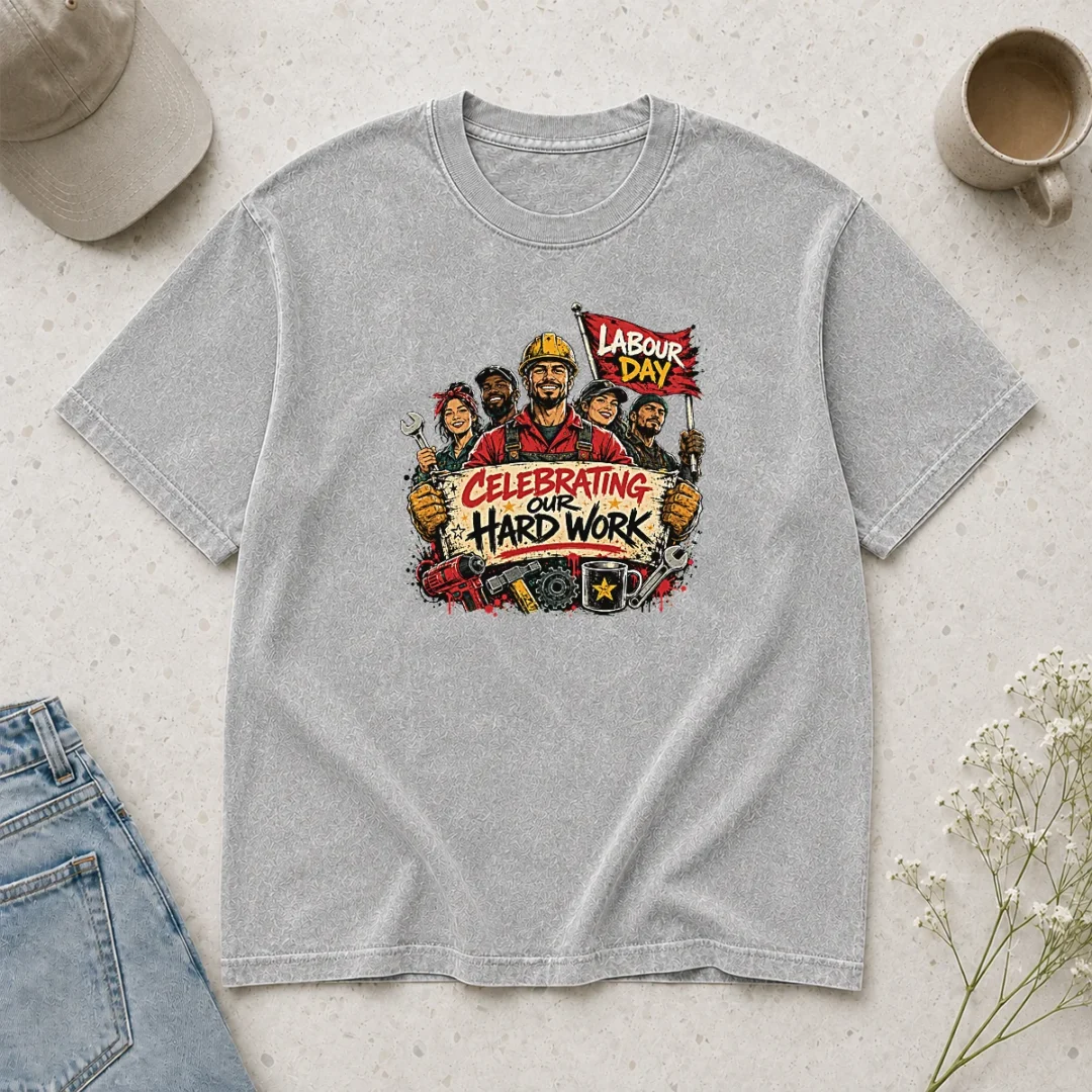 premium-funny-labour-day-celebration-for-proud-workers-washed-t-shirt Premium Funny Labour Day Celebration For Proud Workers washed t shirt in soft fabric with printed design