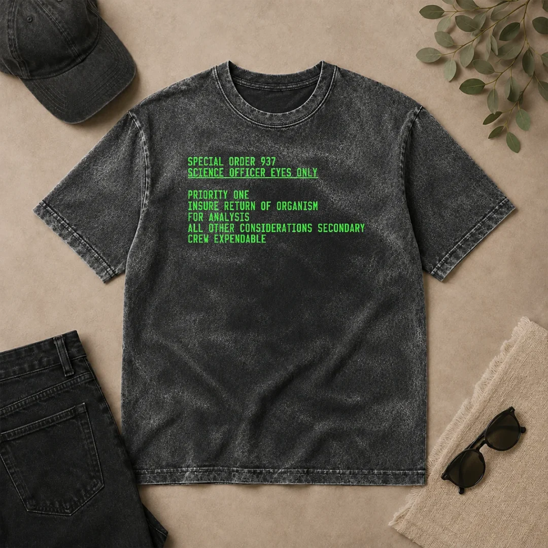 Premium Funny Special Order 937 Sci Fi Terminal Text Geek Washed T Shirt Premium Funny Special Order 937 Sci Fi Terminal Text Geek Washed T-Shirt