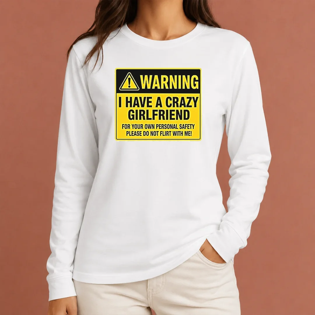 premium-good-warning-i-have-a-crazy-girlfriend-for-your-own-personal-safety-please-do-not-flirt-with-me-0-long Premium Good Warning I Have A Crazy Girlfriend For Your Own Personal Safety Please Do Not Flirt With Me 0 Hoodie in black, front view with drawstring hood