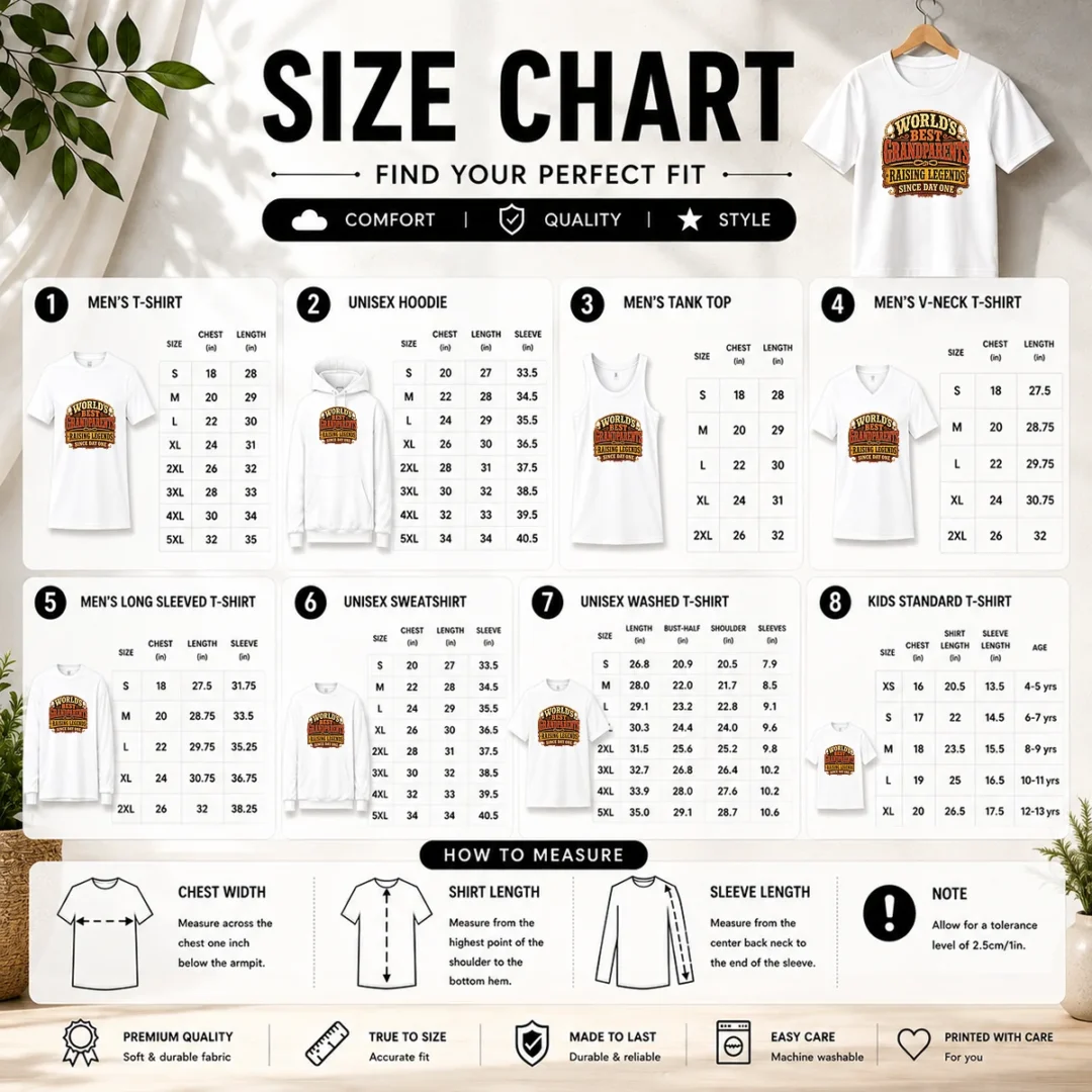 premium-grandparents-day-western-vintage-pride-size-chart-1 Size chart for Premium Grandparents Day Western Vintage Pride with measurements in inches and cm