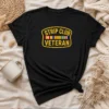 Premium Hot Strip Club Veteran Logo t shirt in black, featuring a bold veteran emblem on the front