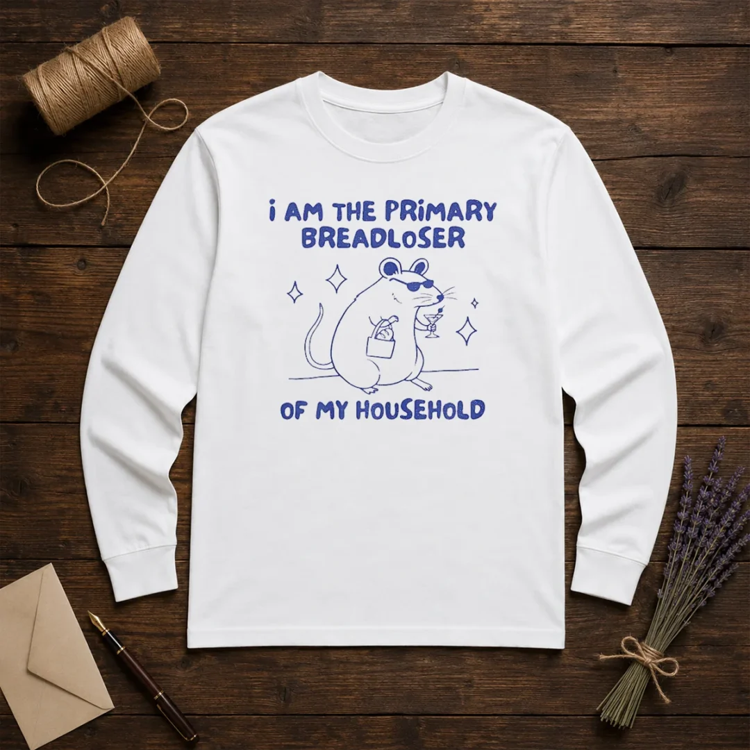premium-i-am-the-primary-breadloser-of-my-household-rat-long-sleeve-shirt Premium I Am The Primary Breadloser Of My Household Rat Long Sleeve Shirt