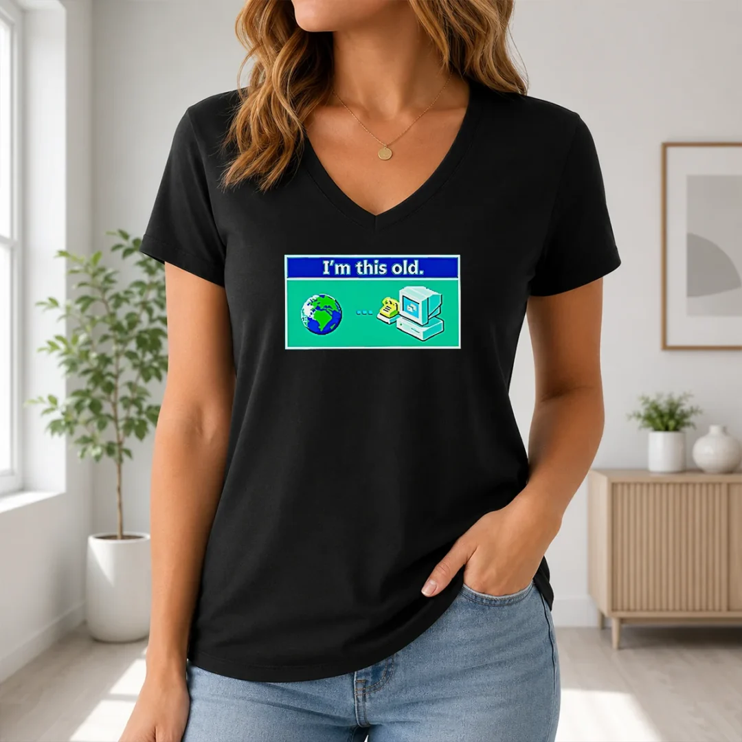Premium I'M This Old Geek V Neck Shirt Premium I'M This Old Geek V-Neck Shirt