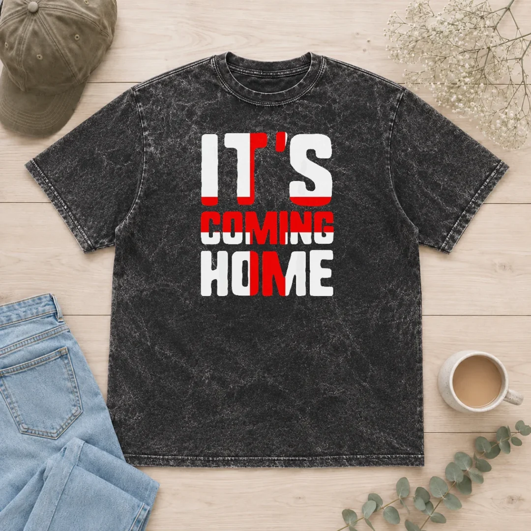 premium-it-s-coming-home-england-football-washed-t-shirt Premium It'S Coming Home England Football washed t shirt showing soft fabric and vintage style