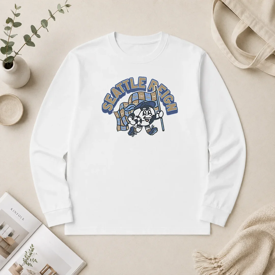 Premium Kid'S Seattle Reign Soccer Player Blue Long Sleeve Shirt Premium Kid'S Seattle Reign Soccer Player Blue Long Sleeve Shirt