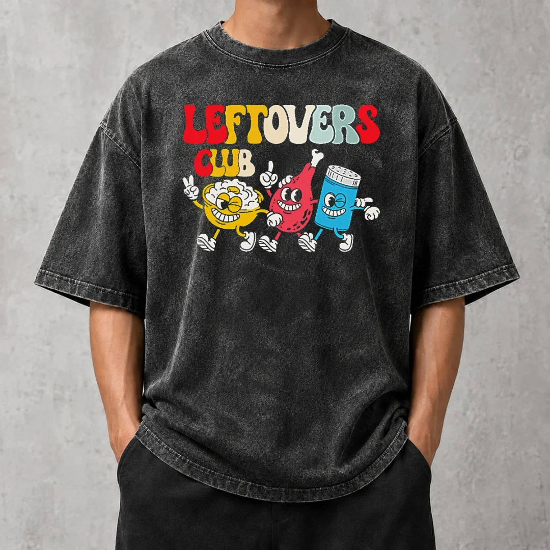 premium-leftovers-club-fun-foodie-washed-t-shirt Premium Leftovers Club Fun Foodie Washed T-Shirt
