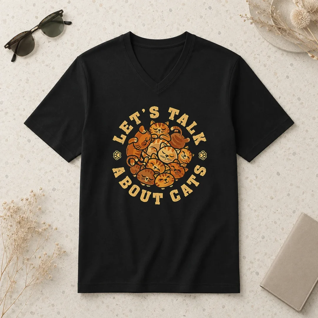 premium-lets-talk-about-cats-v-neck-shirt Premium Lets Talk About Cats V-Neck Shirt