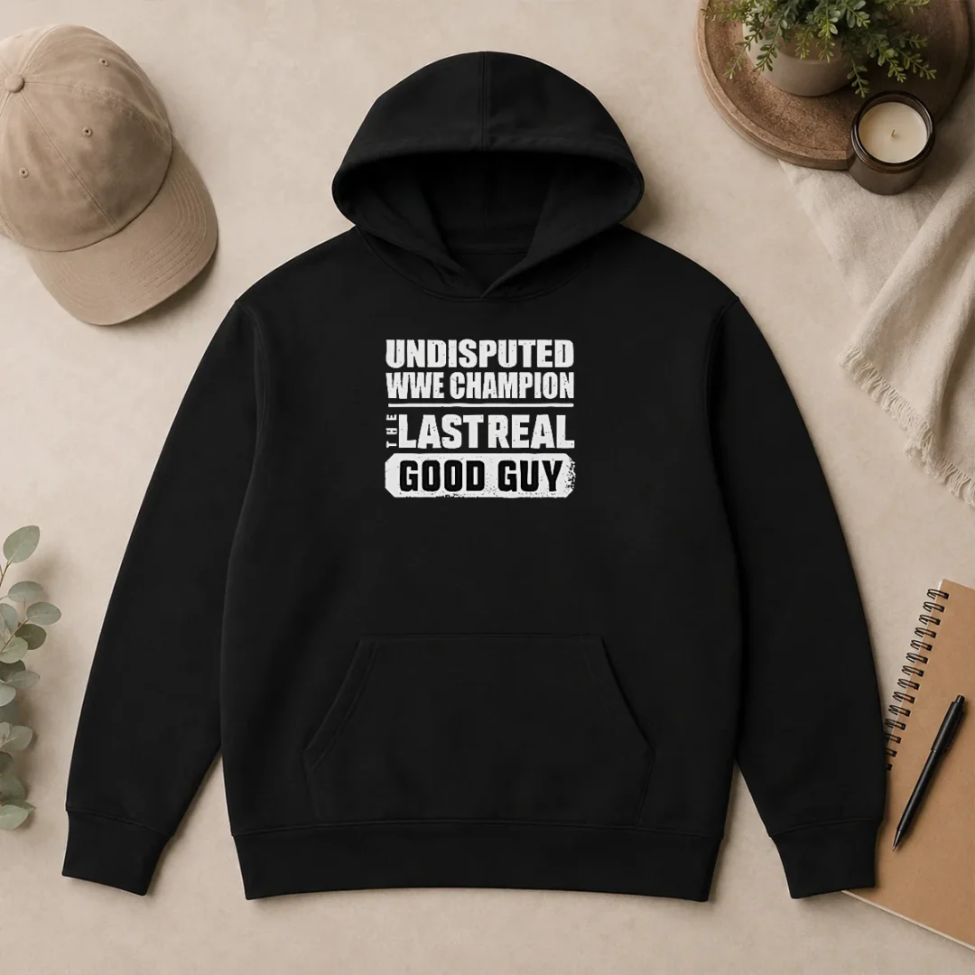 Premium Nice Undisputed WWE Champion The Last Real Good Guy Cody Rhodes Hoodie Premium Nice Undisputed WWE Champion The Last Real Good Guy Cody Rhodes Hoodie in black with front graphic and drawstring hood