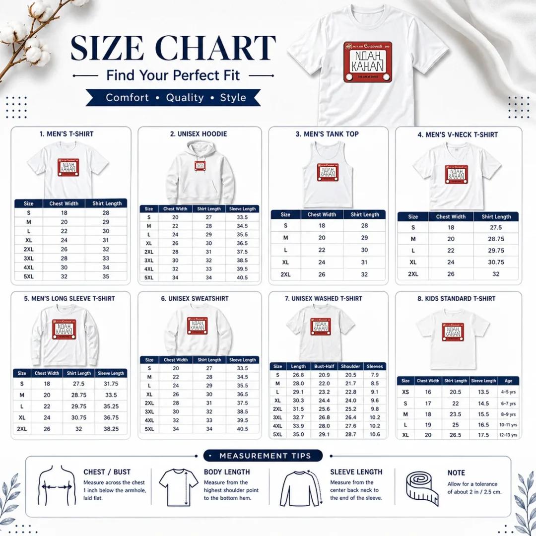 premium-noah-kahan-great-american-ball-park-cincinnati-reds-sticker-july-01-2026-size-chart Size chart for Premium Noah Kahan Great American Ball Park Cincinnati Reds Sticker with measurements in inches and cm