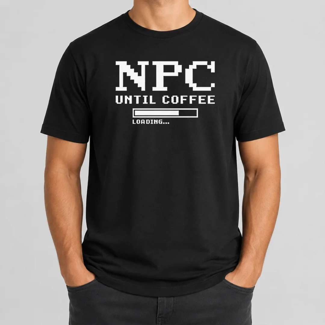 Premium NPC Until Coffee Loading Gamer Caffeine t shirt Premium NPC Until Coffee Loading Gamer Caffeine