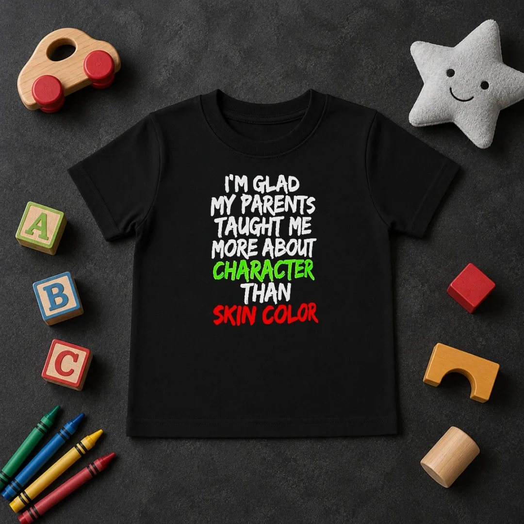 Premium Original Im Glad My Parents Taught Me More About Character Than Skin Color Kids T Shirt Premium Original Im Glad My Parents Taught Me More About Character Than Skin Color Kids T-Shirt
