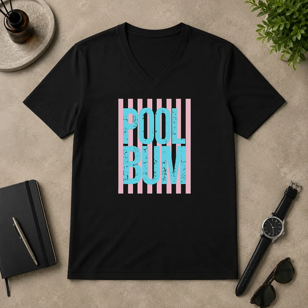 Premium Original Pool Bum Retro Stripes Sunshine V Neck Shirt Premium Original Pool Bum Retro Stripes Sunshine V-Neck Shirt