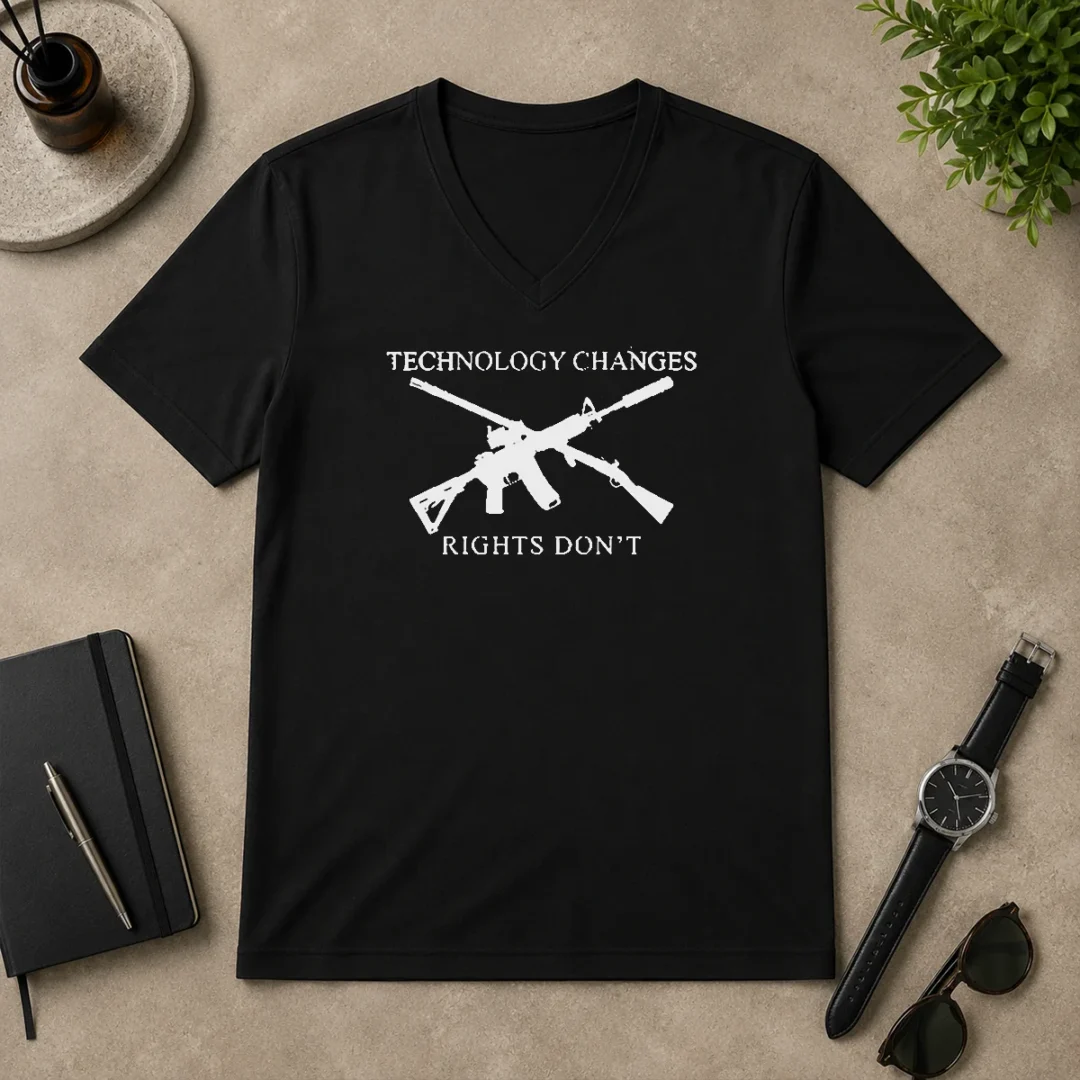 Premium Original Technology Changes Rights Don'T Crossed AR 15 And Musket V Neck Shirt Premium Original Technology Changes Rights Don'T Crossed AR 15 And Musket V-Neck Shirt